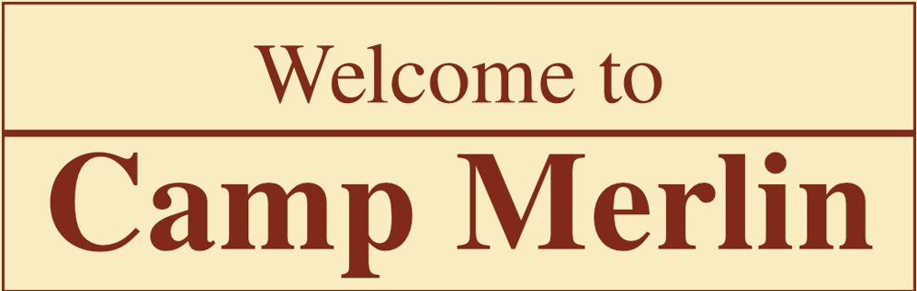 Title banner: Welcome to Camp merlin